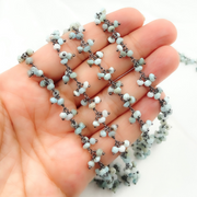 Larimar Cluster Dangle Oxidized Wire Chain.